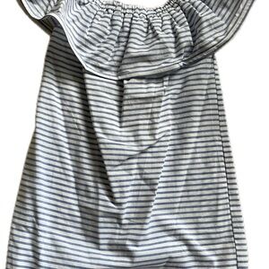 Line & Dot Blue and White Striped Dress